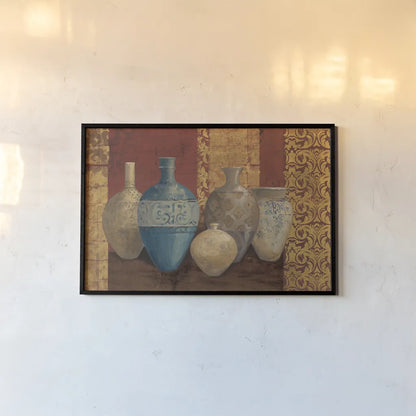 Aegean Vessels Spice V2 by Avery Tillmon. shown as a paper print in a black flame. Available as a archival giclee rolled canvas, fine art paper, or poster print. SKU 19181i.