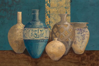 Aegean Vessels on Turquoise by Avery Tillmon. SKU 19182i. Archival Giclee Fine art print for wall decor.