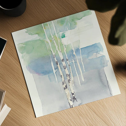 Aspens I Crop by Avery Tillmon. Shown as a detailed flat fine art print, highlighting archival giclee quality. Available as an archival giclee rolled canvas, fine art paper, or poster print. SKU 21118a.