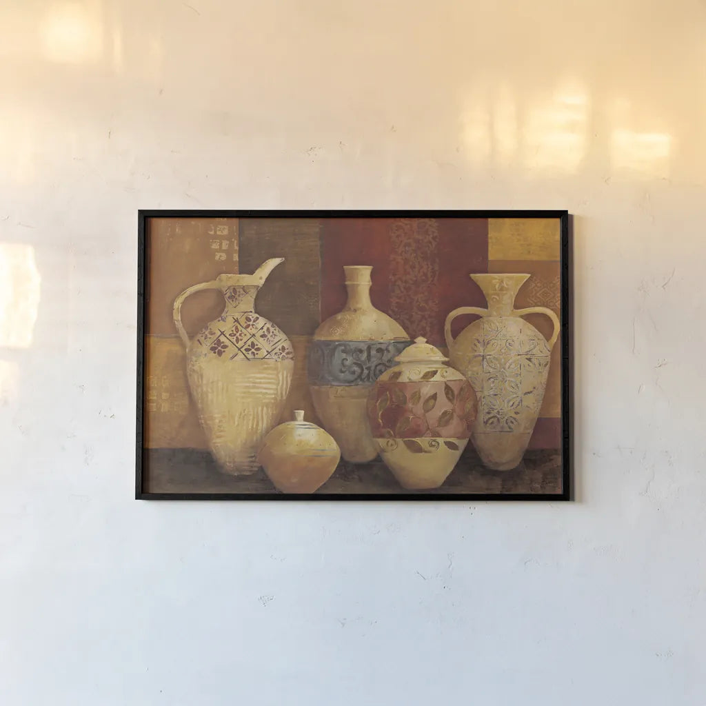 Autumn Urns III by Avery Tillmon. shown as a paper print in a black flame. Available as a archival giclee rolled canvas, fine art paper, or poster print. SKU 4139i.