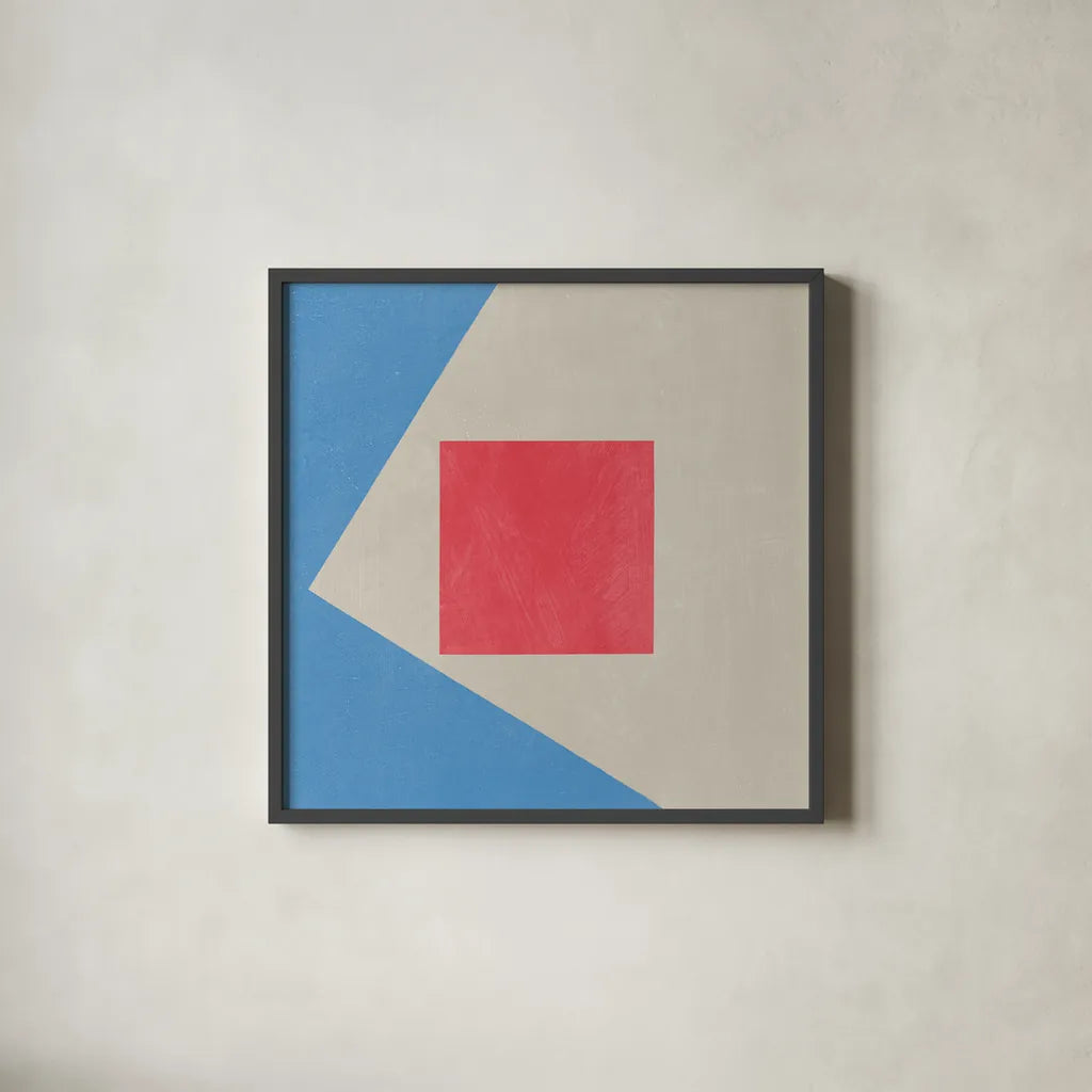 Azure Blue Silk Abstract I by Avery Tillmon. Shown in a sleek black glass frame for a contemporary gallery look. Available as an archival giclee rolled canvas, fine art paper, or poster print. SKU 79767a.