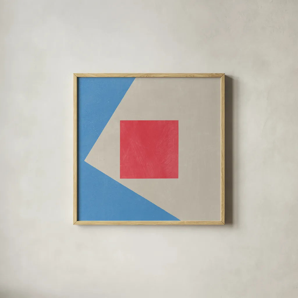 Azure Blue Silk Abstract I by Avery Tillmon. Shown in a natural wood glass frame for a timeless modern aesthetic. Available as an archival giclee rolled canvas, fine art paper, or poster print. SKU 79767a.