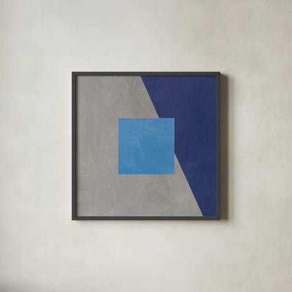 Azure Blue Silk Abstract II by Avery Tillmon. Shown in a sleek black glass frame for a contemporary gallery look. Available as an archival giclee rolled canvas, fine art paper, or poster print. SKU 79768a.