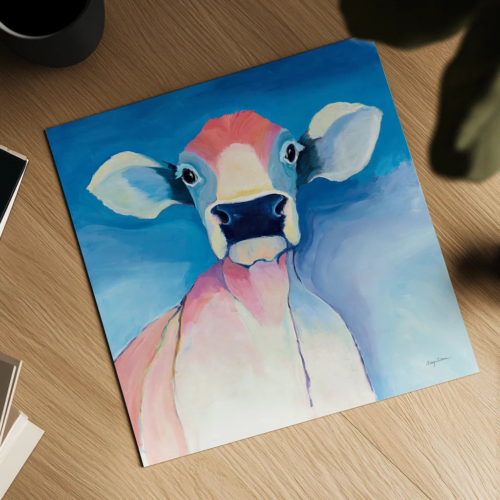 Bella Blue by Avery Tillmon. Shown as a detailed flat fine art print, highlighting archival giclee quality. Available as an archival giclee rolled canvas, fine art paper, or poster print. SKU 23055a.