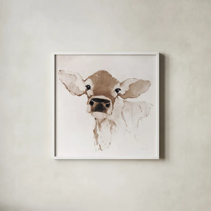 Bessie Brown by Avery Tillmon. Shown in a crisp white glass frame for a clean and minimalist style. Available as an archival giclee rolled canvas, fine art paper, or poster print. SKU 73675a.