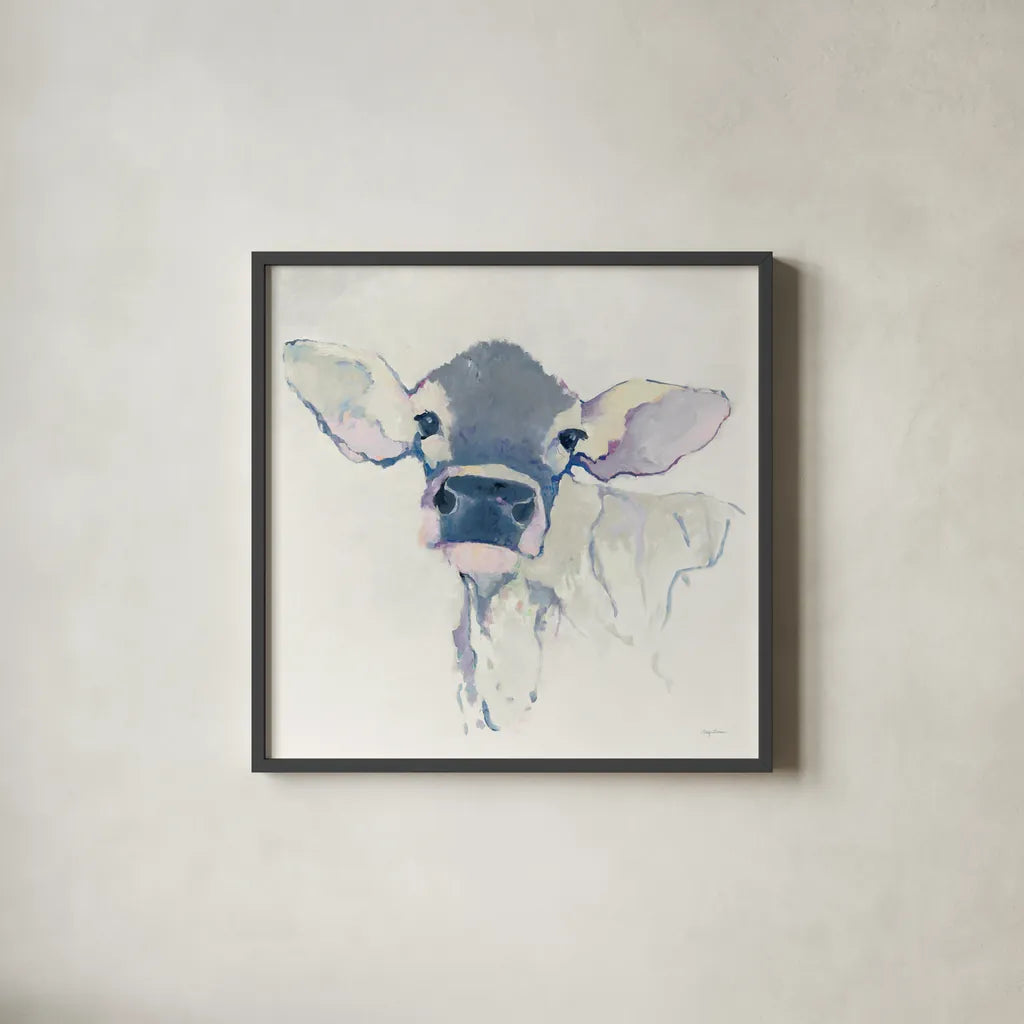 Bessie Neutral by Avery Tillmon. Shown in a sleek black glass frame for a contemporary gallery look. Available as an archival giclee rolled canvas, fine art paper, or poster print. SKU 39938a.