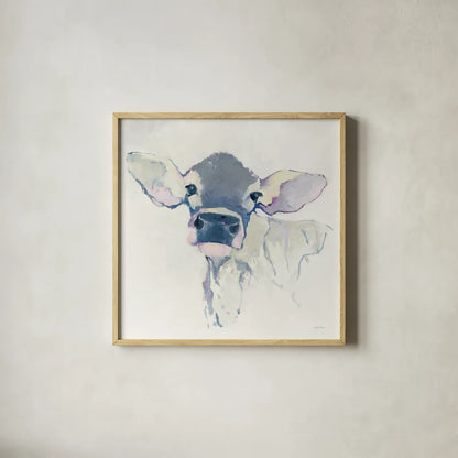 Bessie Neutral by Avery Tillmon. Shown in a natural wood glass frame for a timeless modern aesthetic. Available as an archival giclee rolled canvas, fine art paper, or poster print. SKU 39938a.