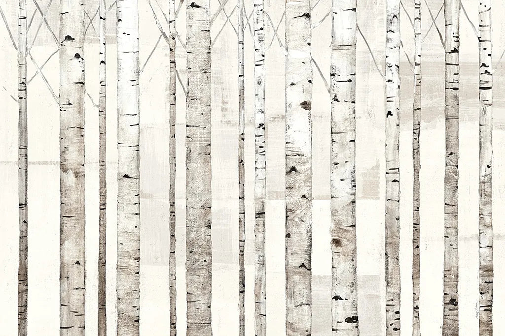 Birch Trees on White by Avery Tillmon. SKU 13012i. Archival Giclee Fine art print for wall decor.