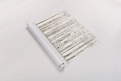 Birch Trees on White by Avery Tillmon. shown as a rolled paper print. Available as archival giclee rolled canvas, fine art paper, or poster print. SKU 13012i.