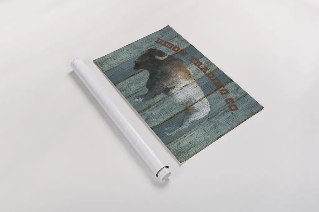 Bison Trading Co by Avery Tillmon. shown as a rolled paper print. Available as archival giclee rolled canvas, fine art paper, or poster print. SKU 57492i.
