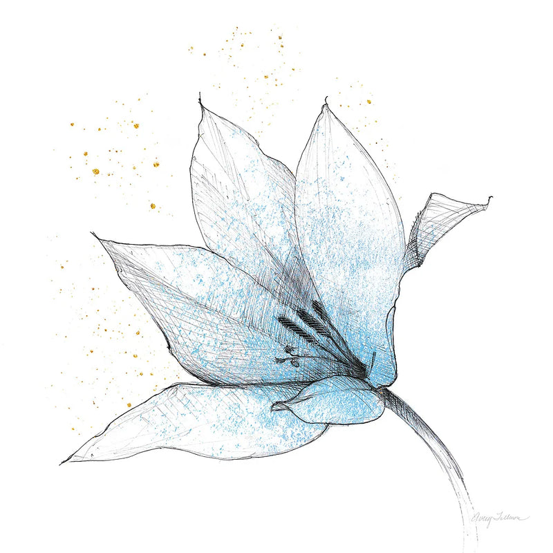 Blue Graphite Flower IX by Avery Tillmon. SKU 29758a. Archival Giclee Fine art print for wall decor.