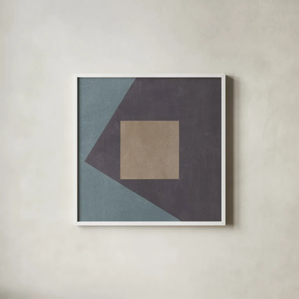 Blue Silk Abstract I by Avery Tillmon. Shown in a crisp white glass frame for a clean and minimalist style. Available as an archival giclee rolled canvas, fine art paper, or poster print. SKU 68410a.