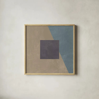 Blue Silk Abstract II by Avery Tillmon. Shown in a natural wood glass frame for a timeless modern aesthetic. Available as an archival giclee rolled canvas, fine art paper, or poster print. SKU 68411a.