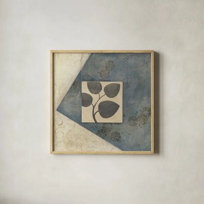 Blue Silk I by Avery Tillmon. Shown in a natural wood glass frame for a timeless modern aesthetic. Available as an archival giclee rolled canvas, fine art paper, or poster print. SKU 49696a.