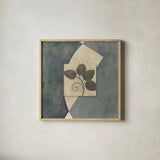 Blue Silk II by Avery Tillmon. Shown in a natural wood glass frame for a timeless modern aesthetic. Available as an archival giclee rolled canvas, fine art paper, or poster print. SKU 49697a.