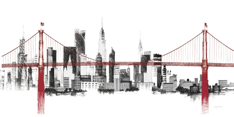 Bridge and Skyline Red by Avery Tillmon