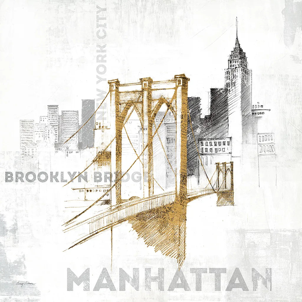 Brooklyn Bridge by Avery Tillmon. SKU 17202a. Archival Giclee Fine art print for wall decor.