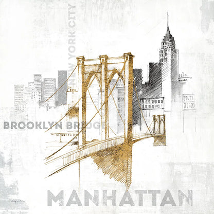 Brooklyn Bridge by Avery Tillmon. SKU 17202a. Archival Giclee Fine art print for wall decor.