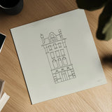 Buildings of London III Sq by Avery Tillmon. Shown as a detailed flat fine art print, highlighting archival giclee quality. Available as an archival giclee rolled canvas, fine art paper, or poster print. SKU 80664a.