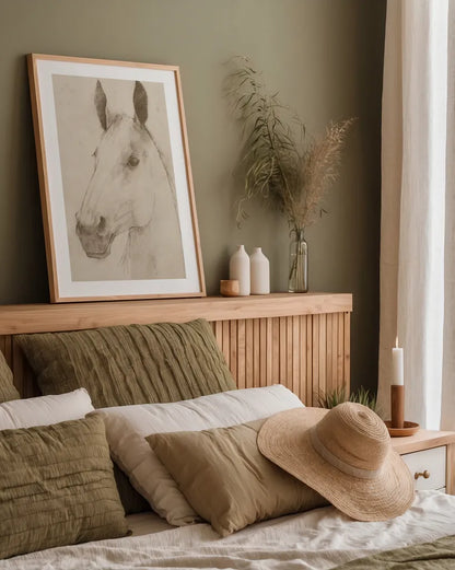 Caesar on Aged Paper by Avery Tillmon. shown as a paper print in a natural frame. Available as a archival giclee rolled canvas, fine art paper, or poster print. SKU 96287h.