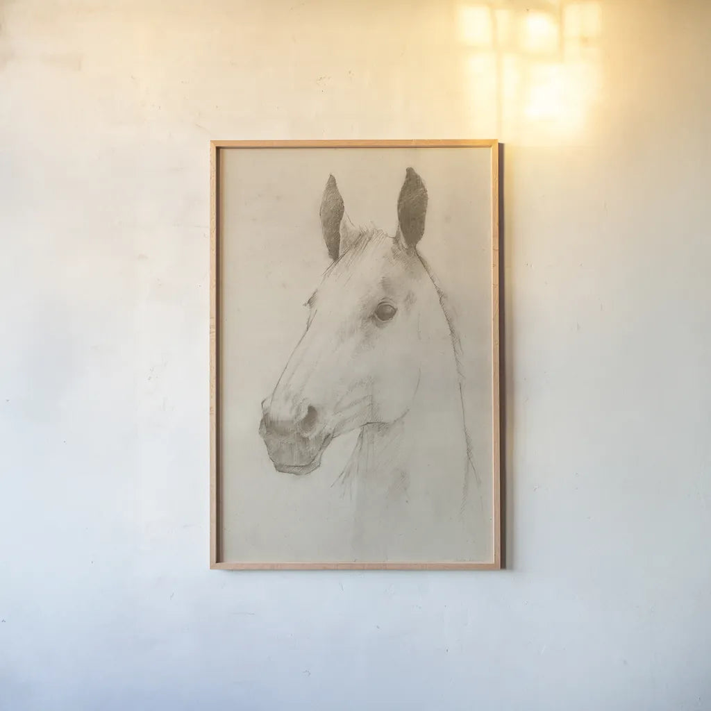 Caesar on Aged Paper by Avery Tillmon. shown as a paper print in a natural frame. Available as a archival giclee rolled canvas, fine art paper, or poster print. SKU 96287h.