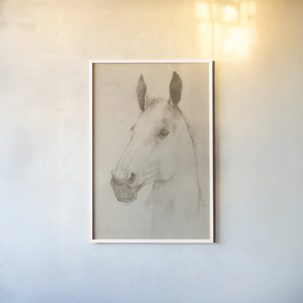 Caesar on Aged Paper by Avery Tillmon. shown as a paper print in a white frame. Available as a archival giclee rolled canvas, fine art paper, or poster print. SKU 96287h.