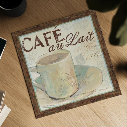 Cafe du Matin I by Avery Tillmon. Shown as a detailed flat fine art print, highlighting archival giclee quality. Available as an archival giclee rolled canvas, fine art paper, or poster print. SKU 1002a.