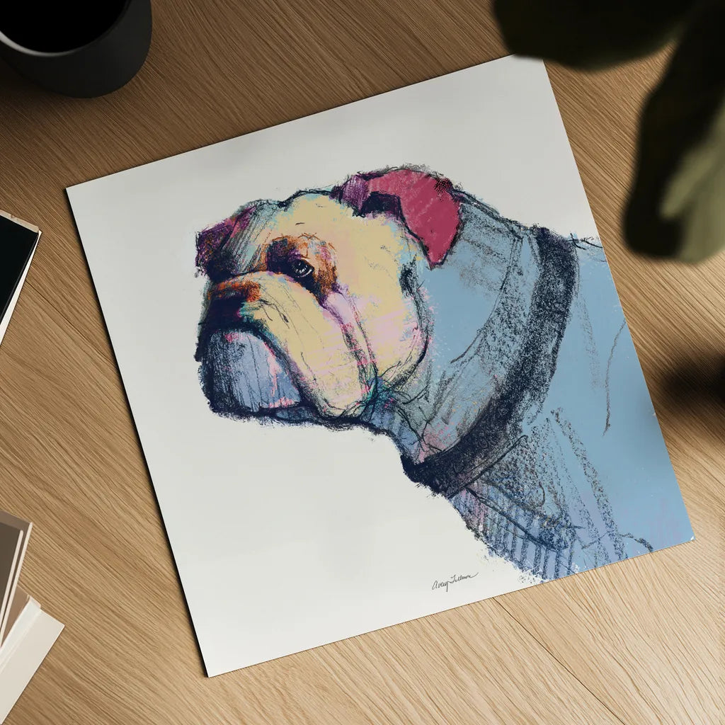 Castor Watercolor Pastel by Avery Tillmon. Shown as a detailed flat fine art print, highlighting archival giclee quality. Available as an archival giclee rolled canvas, fine art paper, or poster print. SKU 54622a.