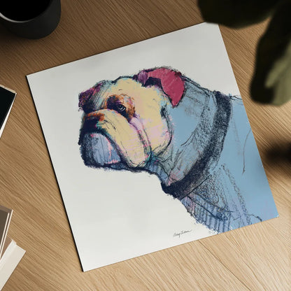 Castor Watercolor Pastel by Avery Tillmon. Shown as a detailed flat fine art print, highlighting archival giclee quality. Available as an archival giclee rolled canvas, fine art paper, or poster print. SKU 54622a.