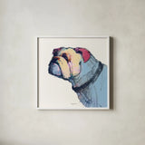 Castor Watercolor Pastel by Avery Tillmon. Shown in a crisp white glass frame for a clean and minimalist style. Available as an archival giclee rolled canvas, fine art paper, or poster print. SKU 54622a.