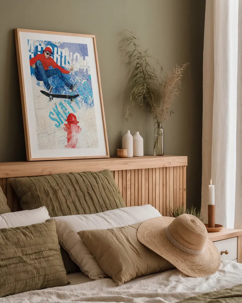 Catching Air I by Avery Tillmon. shown as a paper print in a natural frame. Available as a archival giclee rolled canvas, fine art paper, or poster print. SKU 38799h.