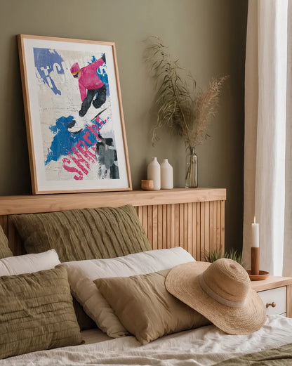 Catching Air II by Avery Tillmon. shown as a paper print in a natural frame. Available as a archival giclee rolled canvas, fine art paper, or poster print. SKU 38800h.