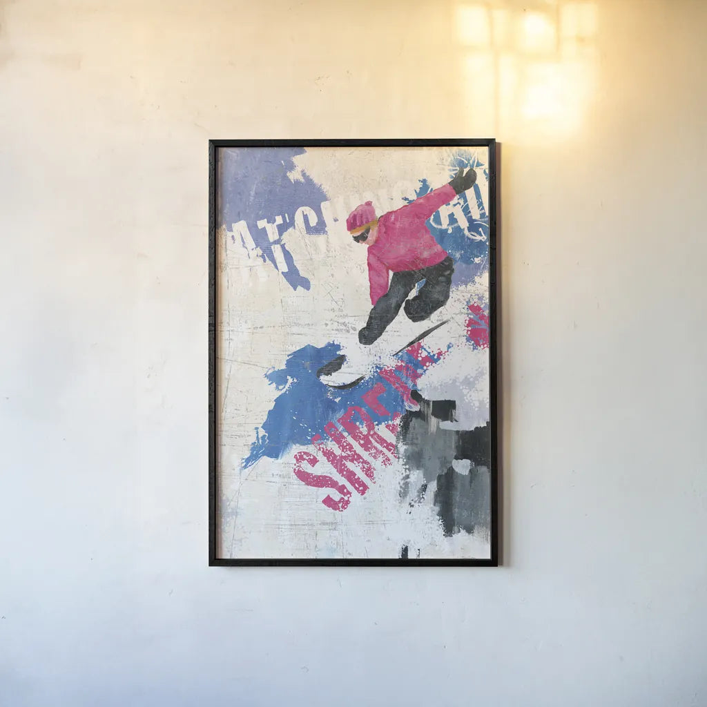 Catching Air II by Avery Tillmon. shown as a paper print in a black flame. Available as a archival giclee rolled canvas, fine art paper, or poster print. SKU 38800h.