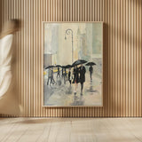City In The Rain by Avery Tillmon. shown as over sized large wall art. Available as an archival giclee rolled canvas, fine art paper, or poster print. SKU 8919h.