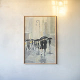 City In The Rain by Avery Tillmon. shown as a paper print in a natural frame. Available as a archival giclee rolled canvas, fine art paper, or poster print. SKU 8919h.