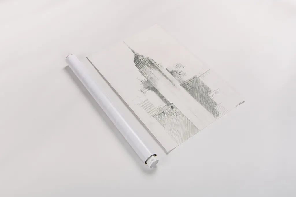 City Sketch I by Avery Tillmon. shown as a rolled paper print. Available as archival giclee rolled canvas, fine art paper, or poster print. SKU 70957h.