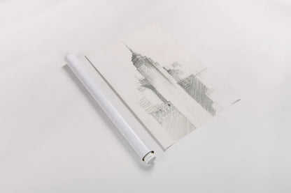 City Sketch I by Avery Tillmon. shown as a rolled paper print. Available as archival giclee rolled canvas, fine art paper, or poster print. SKU 70957h.