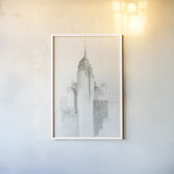 City Sketch I by Avery Tillmon. shown as a paper print in a white frame. Available as a archival giclee rolled canvas, fine art paper, or poster print. SKU 70957h.