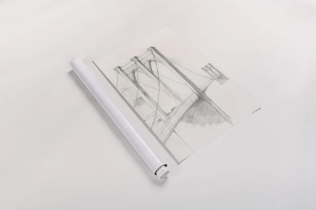 City Sketch II by Avery Tillmon. shown as a rolled paper print. Available as archival giclee rolled canvas, fine art paper, or poster print. SKU 70958h.