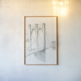 City Sketch II by Avery Tillmon. shown as a paper print in a natural frame. Available as a archival giclee rolled canvas, fine art paper, or poster print. SKU 70958h.