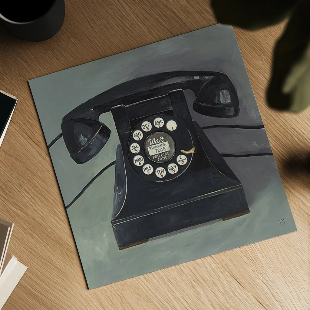 Classic Telephone by Avery Tillmon. Shown as a detailed flat fine art print, highlighting archival giclee quality. Available as an archival giclee rolled canvas, fine art paper, or poster print. SKU 2695a.