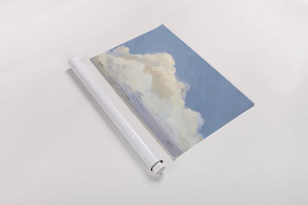 Clouds Over Low Tide by Avery Tillmon. shown as a rolled paper print. Available as archival giclee rolled canvas, fine art paper, or poster print. SKU 59071i.