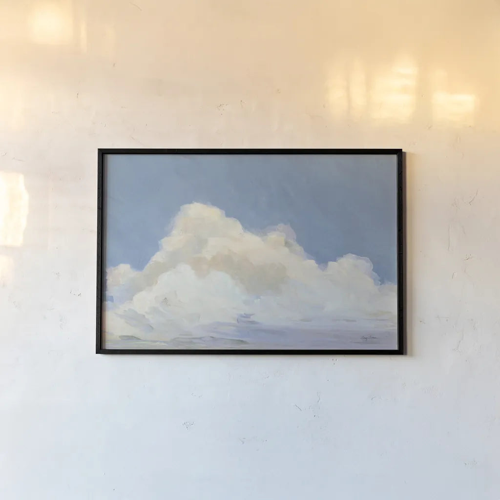 Clouds Over Low Tide by Avery Tillmon. shown as a paper print in a black flame. Available as a archival giclee rolled canvas, fine art paper, or poster print. SKU 59071i.