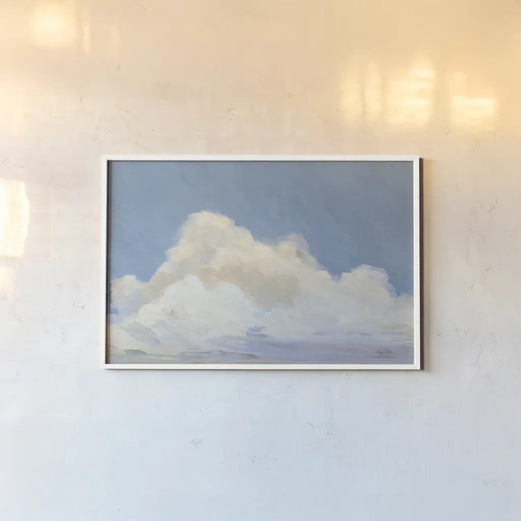 Clouds Over Low Tide by Avery Tillmon. shown as a paper print in a white frame. Available as a archival giclee rolled canvas, fine art paper, or poster print. SKU 59071i.
