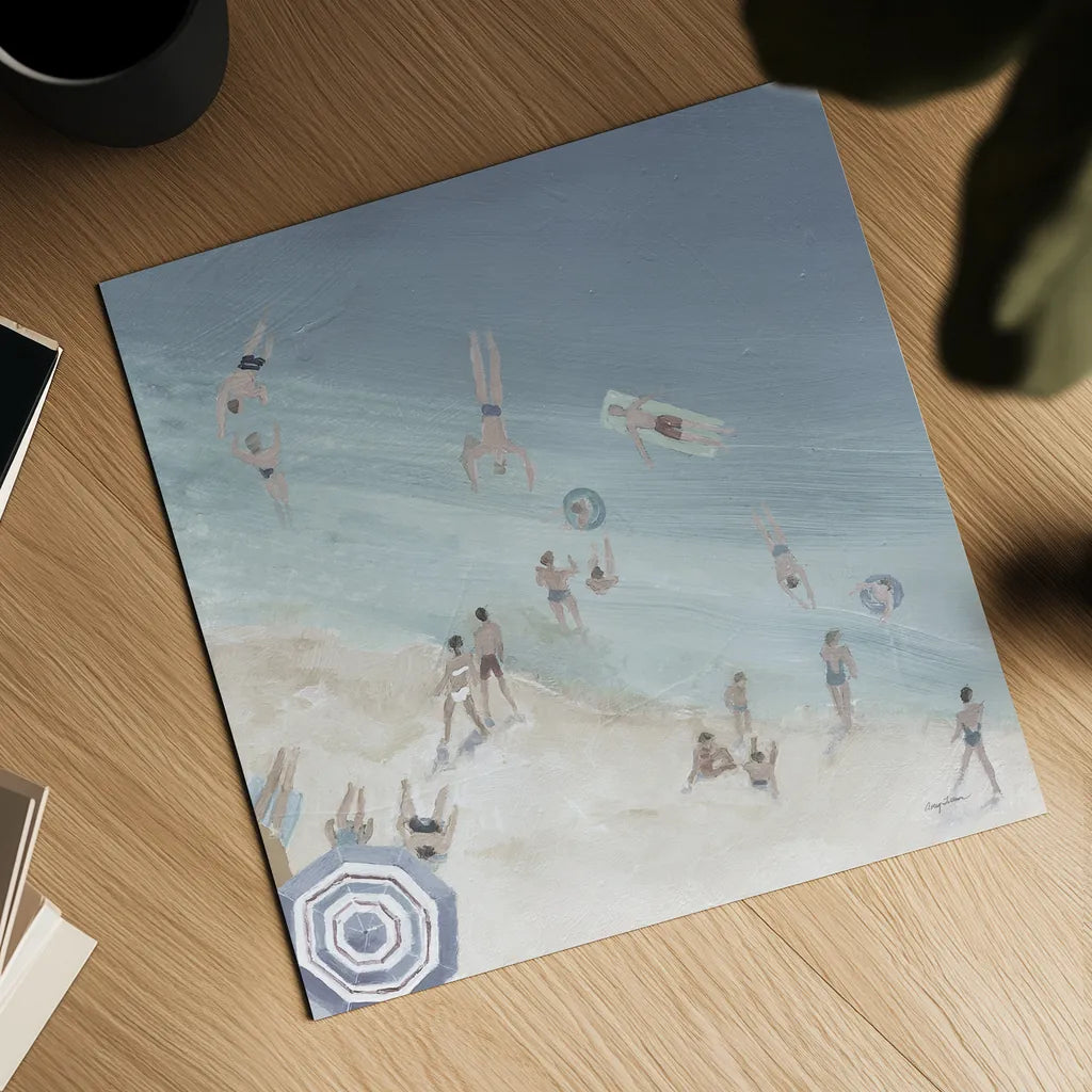 Cool Blue Beach Crop by Avery Tillmon. Shown as a detailed flat fine art print, highlighting archival giclee quality. Available as an archival giclee rolled canvas, fine art paper, or poster print. SKU 70206a.