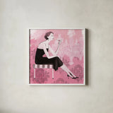 Couture Lady III by Avery Tillmon. Shown in a crisp white glass frame for a clean and minimalist style. Available as an archival giclee rolled canvas, fine art paper, or poster print. SKU 35788a.