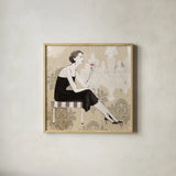 Couture Lady III Cream by Avery Tillmon. Shown in a natural wood glass frame for a timeless modern aesthetic. Available as an archival giclee rolled canvas, fine art paper, or poster print. SKU 35787a.
