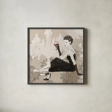 Couture Lady IV Cream by Avery Tillmon. Shown in a sleek black glass frame for a contemporary gallery look. Available as an archival giclee rolled canvas, fine art paper, or poster print. SKU 35785a.