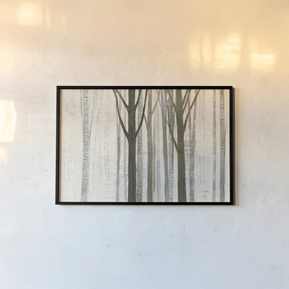 Down to the Woods on White Crop by Avery Tillmon. shown as a paper print in a black flame. Available as a archival giclee rolled canvas, fine art paper, or poster print. SKU 14224i.