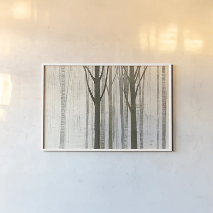 Down to the Woods on White Crop by Avery Tillmon. shown as a paper print in a white frame. Available as a archival giclee rolled canvas, fine art paper, or poster print. SKU 14224i.